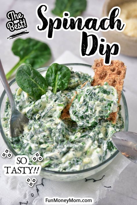 This Cold Spinach Dip is a delicious, easy to make appetizer that's absolutely perfect for your next party! Packed with fresh spinach, cheese, and spices, this crowd-pleasing recipe is sure to become your new favorite party dip. Spinish Dip, Cold Spinach Dip Recipe, Work Cafeteria, Spinach Dip Recipe Easy, Cold Spinach Dip, Fresh Spinach Dip, Spinach Dip Cold, Homemade Spinach Dip, Best Spinach Dip