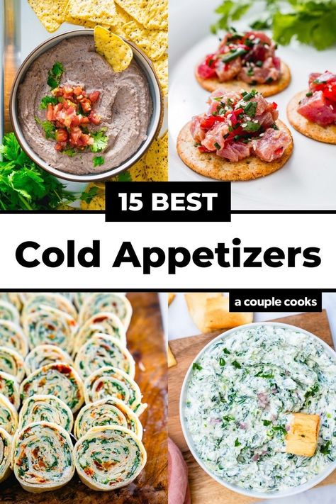 Dip Recipes Healthy, Appetizers New Years Eve, Easy Cold Appetizers, Cold Party Appetizers, Cold Finger Foods, New Years Appetizers, New Year's Eve Appetizers, A Couple Cooks, No Cook Appetizers