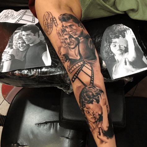 Tattoo uploaded by Alina Lyra • Done ✔️ #grease #dirtydancing by #chicomorbene Grease Tattoo, Dirty Dancing Tattoo, Dancing Tattoo, Dirty Dancing, A Tattoo, Tattoos And Piercings, Grease, Portrait Tattoo, Tattoos For Women