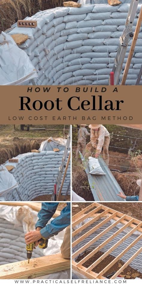 DIY Root Cellar Plans (Low Cost & Simple Design) In Ground Cold Storage, Hobbit Hole Root Cellar, How To Build A Cellar, How To Dig A Root Cellar, Ground Fridge Diy, Underground Root Cellar Plans, Root Cellar In Hillside, Prepper House Plans, Basement Root Cellar Diy