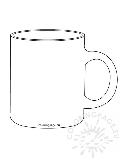 Coffee mug template Mug Coloring Page, Coffee Coloring Pages, Hot Chocolate Clipart, Coffee Mug Template, Classroom Christmas Decorations, Coffee Printables, Foundation Paper Piecing Patterns, Rainbow Canvas, Coffee Drawing