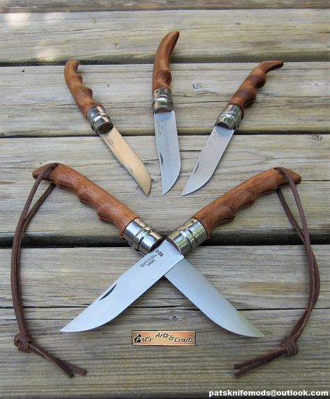 Deejo Knife, Hiking Knife, Opinel Mods, Opinel Knives, Mod Pics, Opinel Knife, Board Storage, Old Tools, Carving Knife