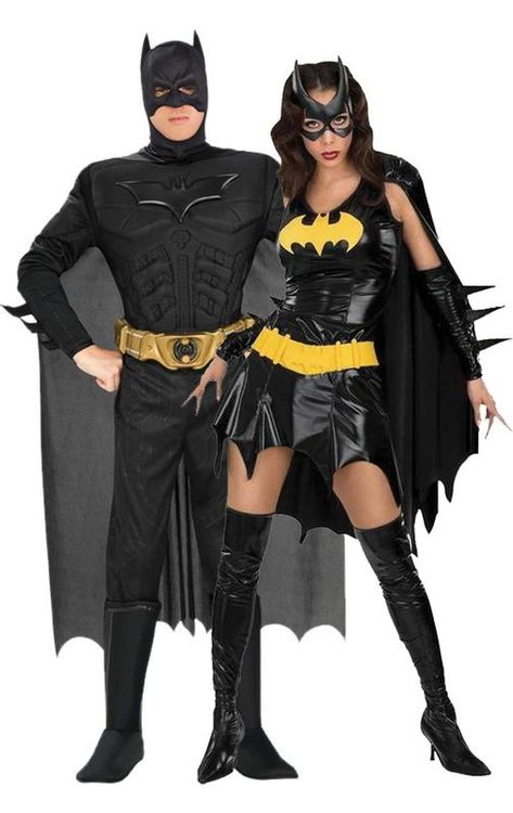 Superhero Couples Costumes, Batman Halloween, Party City Costumes, Diy Couples Costumes, Superhero Halloween, Best Couples Costumes, Batman And Batgirl, Batman Costumes, Batgirl Costume