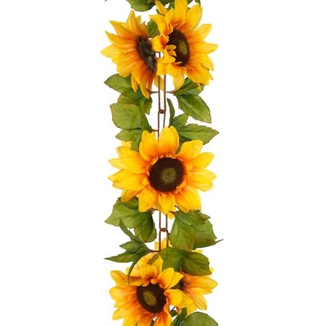 6ft. Yellow Sunflower Chain Garland by Ashland® Sunflower Garland, Fall Garlands, Balcony Railings, Michael Store, Yellow Sunflower, Seasonal Decorations, Yellow And Green, Fireplace Mantels, Fall Decor