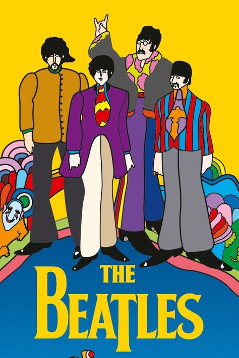 Beatles Cross Stitch, Submarine Art, Yellow Submarine Art, The Beatles Poster, Yellow Submarine, Movie Poster, The Beatles, Submarine, Pdf Pattern