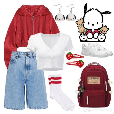 Sanrio Outfits, Hello Kitty Clothes, 2000s Clothes, Character Inspired Outfits, Red Outfit, Inspired Outfits, Really Cute Outfits, Character Outfits, Casual Style Outfits