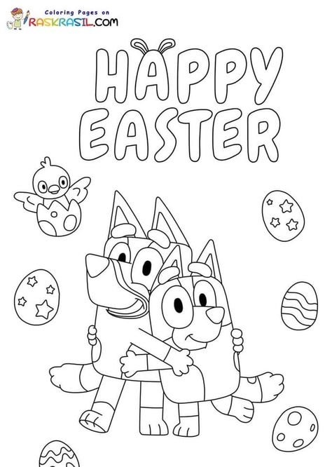 Free Printable Bluey, Happy Coloring Pages, Bluey Coloring Pages, Printable Bluey, Easter Coloring Sheets, Heart Coloring Pages, Easter Coloring, Dragon Coloring Page, Summer Coloring Pages