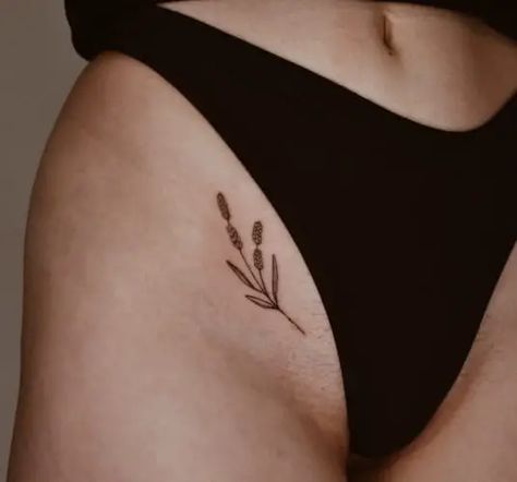 20 Small Bikini Line Tattoo Ideas That Looks Sexy - Tattoo Twist Tattoo Ideas Female Private Part, Panty Line Tattoos For Women, Panty Line Tattoo, Small Tattoo Women, Wrist Tats, Sporty Mom, Line Tattoo Ideas, Leopard Tattoos, Beauty Of The World