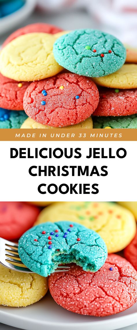 Image for Delicious Jello Christmas Cookies Jello Christmas Cookies, Cake Mix Jello Cookies, Jello Cookies Christmas, Jello Cookies Recipe, Disney Dessert Recipes, Jello Cookies, Treats To Share, Christmas Cookies Kids, Sugary Treats