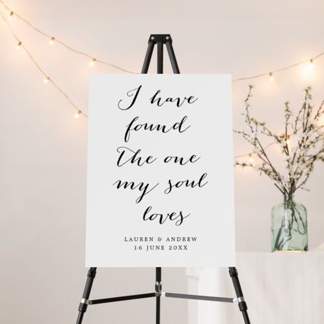 I Have the Found the One Wedding Welcome Foam Board - tap to personalize and get yours #FoamBoard #wedding #ceremony, #christian, #religious, #scripture, Welcome Quotes For Guests, Love Quote Wedding, Engagement Welcome Sign, Cat And Horse, Wedding Ceremony Sign, Welcome Quotes, Quote Wedding, Police Graduation, Wedding Banners