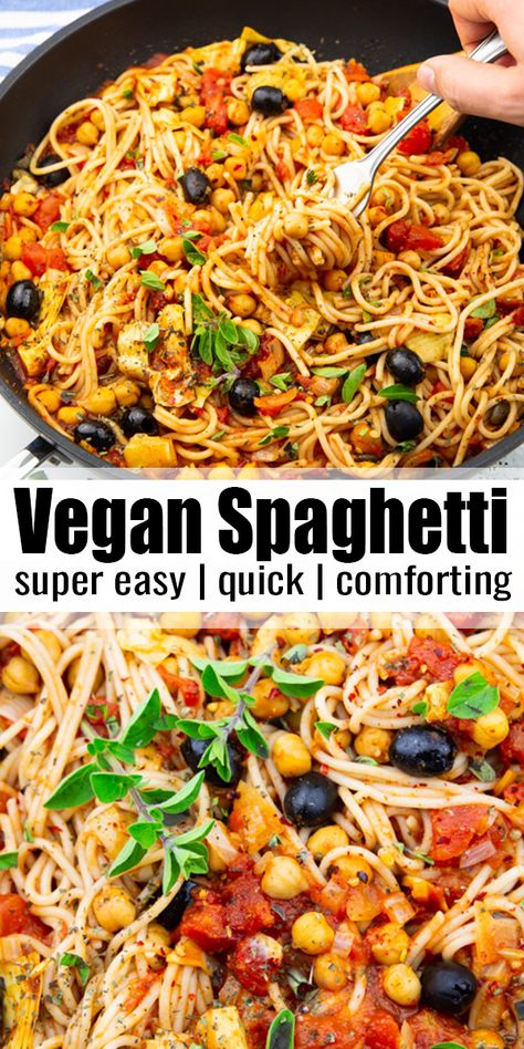 Vegan Pasta Dish, Sommer Mad, Vegan Spaghetti, Sauce Spaghetti, Vegetarian Pasta Recipes, Vegan Pasta Recipes, Recipes Pasta, Vegan Comfort Food, Spaghetti Pasta