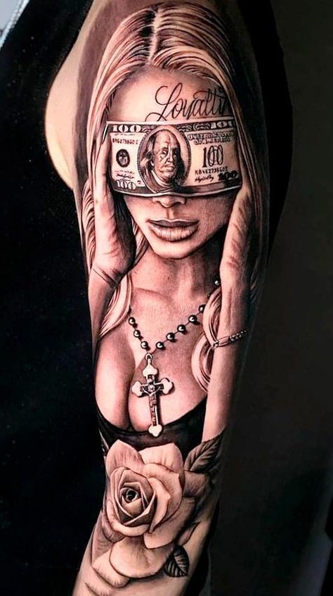 Chicano Tattoos Sleeve, Girl Face Tattoo, Gangsta Tattoos, Money Tattoo, Chicano Style Tattoo, Men Tattoos Arm Sleeve, Chicano Tattoos, Chicano Art Tattoos, Leg Tattoos Women