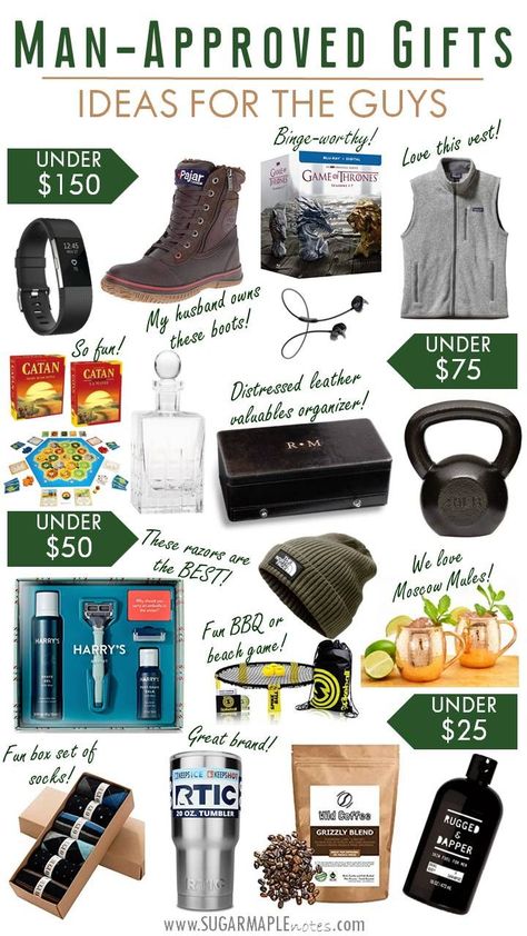 Dec 13, 2018 - I actually had a lot of fun coming up with these gift ideas for the guys! It's a man-approved gift guide as I had my husband Jeremy approve it and help me come up with the ideas. I also have five brothers and these gifts would work for them too! Am I right, guys?! Holiday Gifts For Men, Trip Packing, Christmas Gifts For Husband, Diy For Men, Christmas Gifts For Him, Christmas Gifts For Men, The Guys, Wrapping Ideas, Christmas Stuff