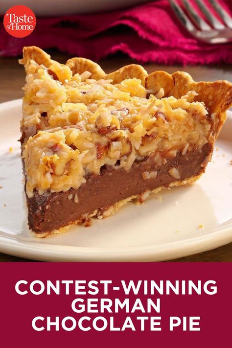 Award Winning Pies Recipes, Contest Winning Pie Recipes, Pie Contest Ideas, Pie Contest Winning Pies, Award Winning Recipes, German Chocolate Pie, Best Pie Recipes, Award Winning Desserts, Award Winning Pies