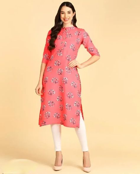 Women's printed Crepe Button kurti Size: S M L XL 2XL Neck Style: Chinese Neck Color: Pink Fabric: Crepe Pack Of: Single Type: Stitched Style: Floral Print Design Type: A-Line Sleeve Length: 3/4 Sleeve Occasion: Casual Kurta Length: Calf Length Within 6-8 business days However, to find out an actual date of delivery, please enter your pin code. •Care Instructions: Dry Clean Only •Fabric: crepe, hard finish soft and comfortable fabric inside •Neck: Mandarin/Ch... Fancy Print, Pin Code, Floral Print Design, Pink Fabric, Earn Money Online, Earn Money, Working From Home, Money Online, How To Find Out