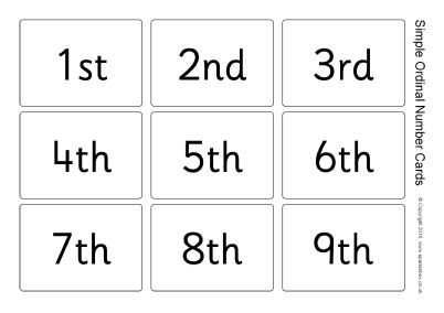 Simple Ordinal Number Flash Cards (SB11568) - SparkleBox                                                                                                                                                                                 More Ordinal Numbers Flashcards, Ordinal Numbers, Numeracy, Printable Flash Cards, Free Teaching Resources, Number Cards, Simple Cartoon, Classroom Displays, Sight Words