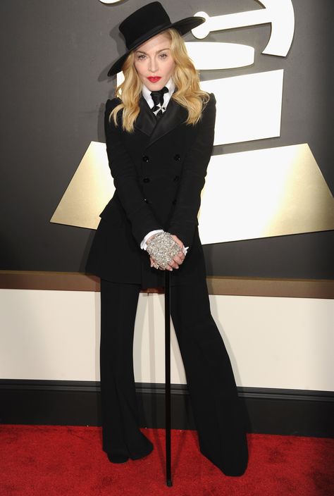 The Most Glamorous Grammy Awards Looks of All Time Photos | W Magazine Grammys Looks, Grammy Awards Red Carpet, Style Transformation, Iconic Looks, Embellished Gown, Costume Institute, Celebrity Red Carpet, Black Suit, 2014 Fashion