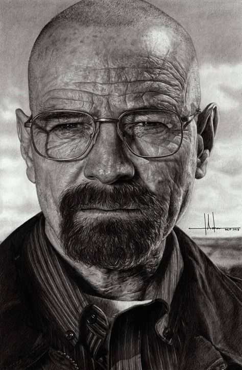 Hyperrealistic Drawing, Realistic Sketch, Realistic Pencil Drawings, Bryan Cranston, Bad Art, Oc Drawings, Charcoal Art, Celebrity Drawings, Meaningful Art