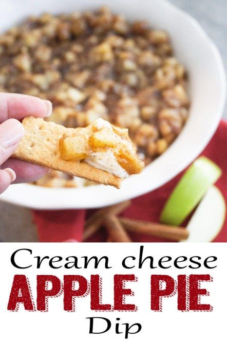 Apple Pie Dip Recipe, Cheese Apple Pie, Sweet Hummus, Sweet Dips Recipes, Apple Pie Dip, Apple Topping, Dip With Cream Cheese, Cream Cheese Appetizer, Pie Dip