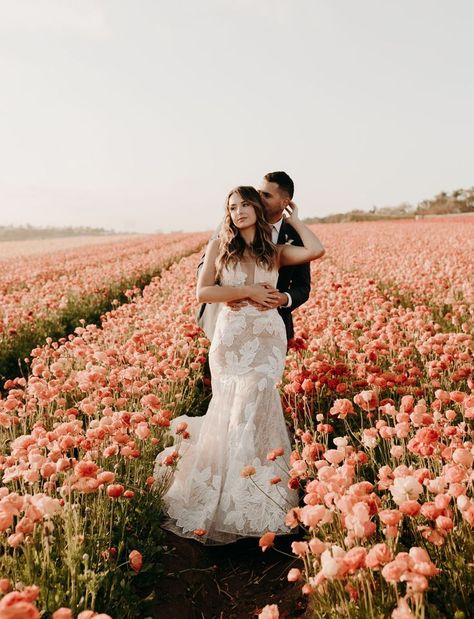 Couple In Field, Wedding Party Pictures, Wedding Walk, Wedding Parties Pictures, Super Bloom, Field Wedding, Wedding Portrait Poses, April Wedding, Wedding Dress Boutiques