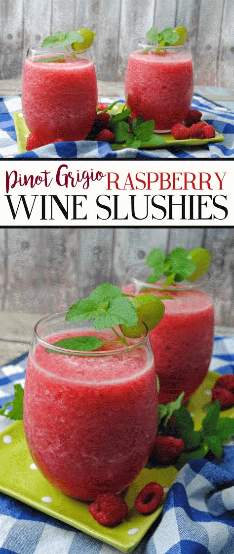 Raspberry Liquor, Wine Slushie Recipe, Wine Slush, Wine Slushies, Raspberry Wine, Wine Slushie, Slushie Recipe, Liquor Drinks, Fresh Raspberries