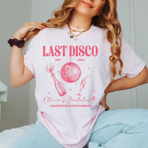 Last Disco Bachelorette Shirts, Disco Bride Personalized Shirt, Bachelorette Tee, Custom Name Bridal Party Gift, Wedding Comfort Colors® Tee Disco Bride, Last Disco Bachelorette, Last Disco, Bachelorette Tees, Disco Bachelorette, Bride Personalized, Bachelorette Shirt, Bride Bachelorette, Bachelorette Shirts