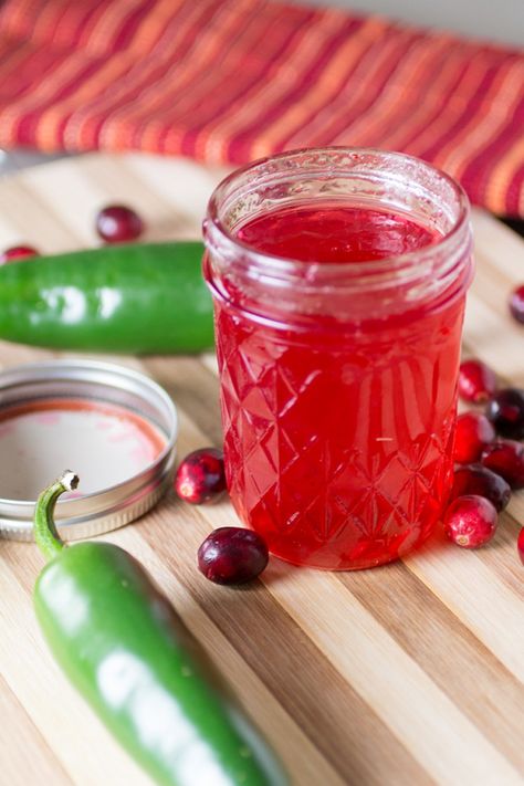 Cranberry-Jalapeno Jelly                                                                                                                                                                                 More Cranberry Jalapeno Jelly Recipe, Cranberry Jalapeno Jam Recipe, Cranberry Jalapeno Jam, Jalapeno Jam Recipe, Jalapeno Jelly Recipes, Jalapeno Pepper Jelly, Cranberry Jalapeño, Pepper Jelly Recipes, Jalapeno Jam