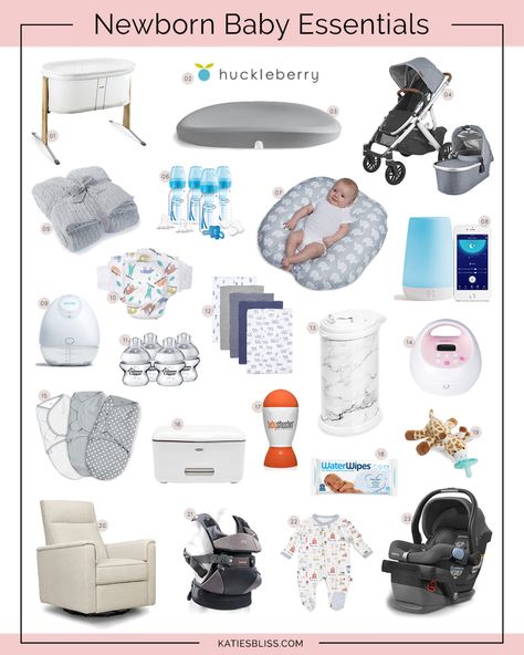 Must-Have Newborn Baby Essentials (First Month) | Katie's Bliss Amazon Baby Must Haves, Baby Boy Essentials, Boy Essentials, Organic Newborn Clothes, Newborn Baby Essentials, Baby Essential List, Newborn Necessities, Baby Boy Hamper, Newborn Baby Needs