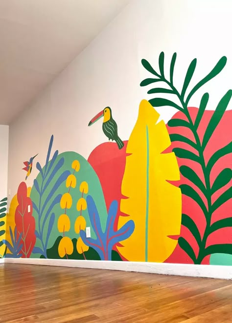 Custom Murals | Commissioned Paintings | Paint by Uli Smith Simple Murals Diy, Abstract Mural Wall Art, Outdoor Garden Mural, Daycare Mural Ideas, Kids Playroom Mural Ideas, Colorful Mural Ideas, Fun Mural Ideas, Drawing On Walls Ideas Creative, Indoor Mural Ideas