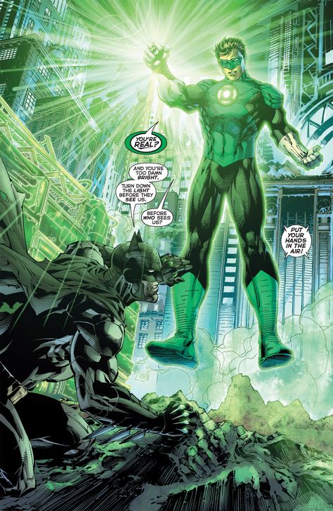 Batman and Green Lantern Jim Lee Art, Green Lanterns, Batman Green Lantern, Green Lantern Hal Jordan, Illustration Comic, Lantern Corps, Green Lantern Corps, Jim Lee, Arte Dc Comics