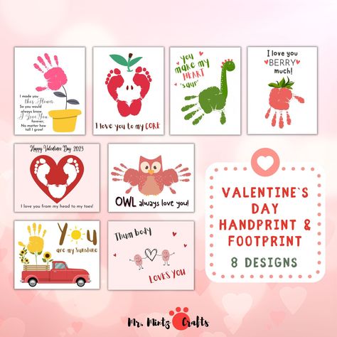 Valentine Truck, Origami Templates, Footprint Craft, Handprint Gifts, Owl Valentines, Fingerprint Art, Handprint Craft, Footprint Art, Cool Art Projects