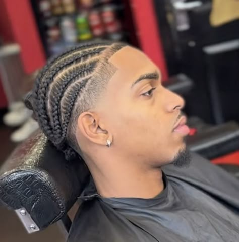 Black Fade Haircut, Temp Fade, Cornrows Men, Men's Braids, Temp Fade Haircut, Cornrow Braids Men, Goatee Styles, Cornrows Natural, Hair Twists Black