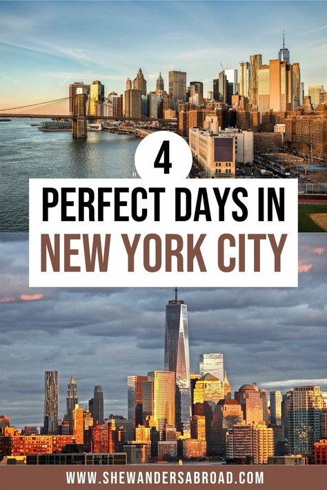 The only 4 days in New York City itinerary you'll ever need. Follow this itinerary to see all the best places in NYC in 4 days! | New York travel tips | New York itinerary | NYC itinerary | 4 days in New York | Best things to do in New York City | Best places to visit in NYC | NYC Travel | USA travel tips | New York City aesthetic | New York City 4 days | 4 day New York City itinerary | New York City travel guide | NYC travel planning | New York vacation tips | NYC bucket list | NYC must do Nyc Must Do, Places To Visit In Nyc, 4 Days In New York, New York City Itinerary, New York Itinerary, Aesthetic New York City, Places In Nyc, Nyc Bucket List, Nyc Itinerary