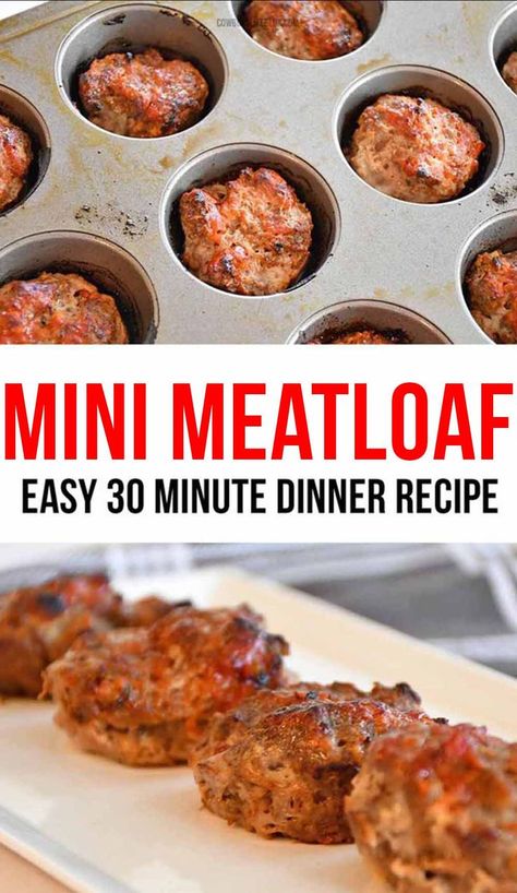 Dinner Recipe Ground Beef, Easy Mini Meatloaf Recipe, Mini Meatloaf Recipe, Meatloaf Muffins Recipe, Mini Meatloaf Muffins, Mini Meatloaf Recipes, Recipe Ground Beef, Mini Meatloaf, Meatloaf Dinner