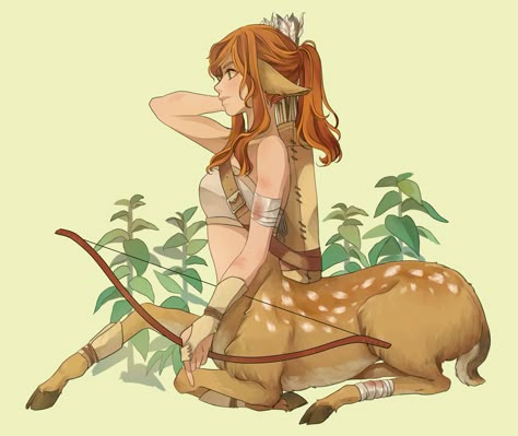 Deer Warrior, Anime Centaur, Deer Woman, Female Centaur, Deer Spirit, Deer Girl, Eastern Woodlands, Hybrid Art, Dungeons And Dragons Characters