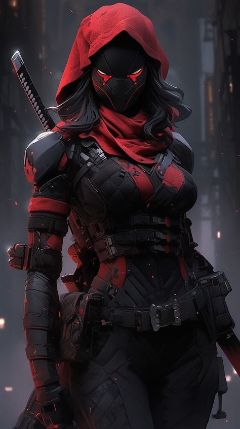 Female Ninja, Female Assassin, Cyberpunk Female, Superhero Suits, Ninja Girl, Ninja Art, Female Armor, Super Hero Outfits, Do Or Die