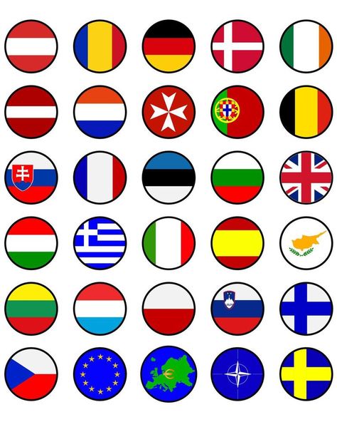 Flags of European countries in a circle on a white background Flags Of European Countries, White Circle, Background Background, European Countries, A Circle, Country Flags, White Background, Vector Free, Flag