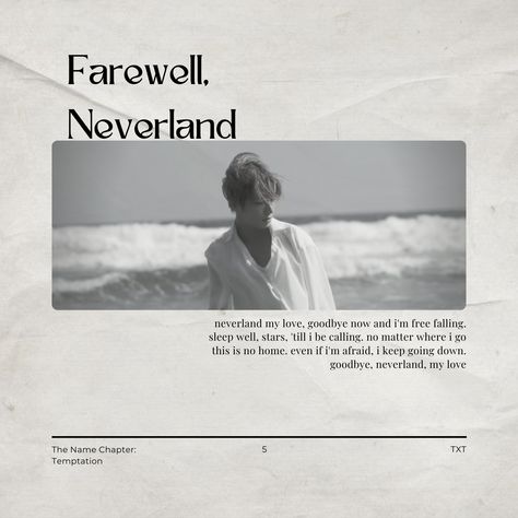 Farewell Neverland Txt Lyrics, Farewell Neverland Txt, Neverland Txt, Temptation Farewell, Farewell Neverland, The Name Chapter Temptation, Name Chapter Temptation, Wallpaper Widget, Theme Wallpaper