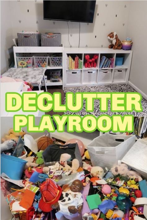 Tips to keep playroom clean. I had to do some major cleaning and organizing in my kids playroom so they can keep it clean! Declutter Playroom, Motivation To Clean, Kids Playrooms, Organizing And Cleaning, Mom Routine, Cleaning And Organizing, Declutter And Organize, Playroom Organization, Organize Declutter