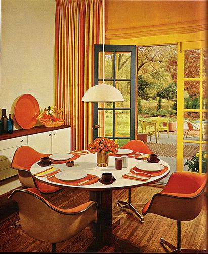 1960 dining 1960s Interior Design, 1960s Interior, 60s Interior, 1960s Home Decor, Stunning Homes, 1970s Decor, 70s Interior, 1960s Home, Retro Interior Design