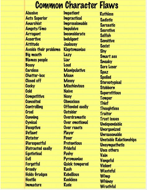 Character Flaw Reference Sheet by AnikaandAj Character Flaws, Under Your Spell, Writing Characters, Book Writing Tips, English Writing, Writing Resources, Writing Words, Writing Advice, Character Building