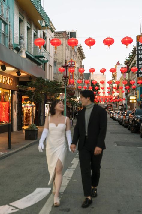 Engagement Photoshoot in San Francisco, China Town (and cute bar session) Chinatown San Francisco Photography, Chinatown Engagement Photos, China Town Photoshoot, Engagement Photos Nyc, San Francisco Wedding Photography, San Francisco Engagement Photos, San Francisco Photography, Vintage Engagement Photos, City Wedding Photos