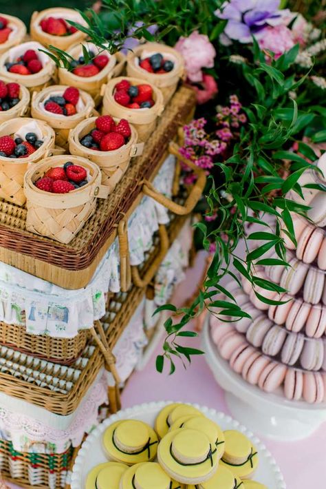 Wooden Picnic Basket, Framers Market, Parisian Birthday, Parisian Birthday Party, French Themed Parties, Paris Themed Birthday Party, Appetizer Display, Garden Party Recipes, French Party