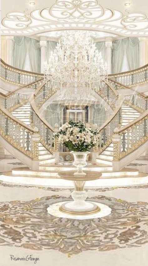 بيوت ملكية, Luxury Staircase, Luxury Mansions Interior, Closet Aesthetic, Luxury House Interior Design, Foyer Decorating, Luxury Estate, Mansion Interior, Mansions Luxury