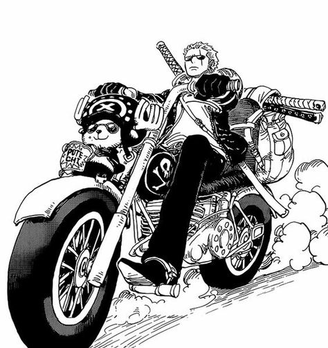 Zoro and Chopper riding a bike Susanoo Naruto, One Piece Wallpaper Iphone, One Piece Funny, One Peice Anime, Zoro One Piece, One Piece Drawing, One Piece Images, One Piece Pictures, One Piece Fanart