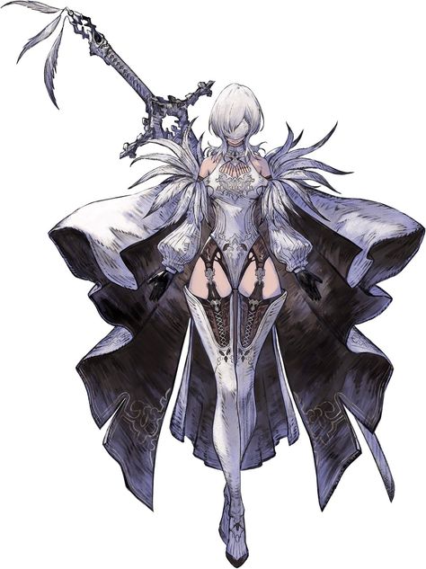 Reincarnation Art, Nier Reincarnation, Akihiko Yoshida, Sif Dark Souls, Splash Art, 캐릭터 드로잉, Concept Art Character, Game Concept Art, Nier Automata