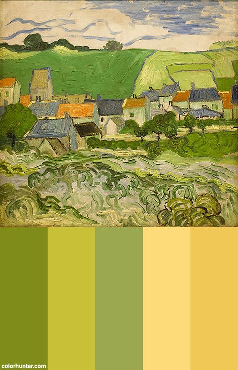 Vincent+Van+Gogh+Color+Scheme Van Gogh Color Pallete, Van Gogh Color Palette, Van Gogh Palette, Artist Palettes, Artist Van Gogh, Arte Van Gogh, Colour Theory, Van Gogh Art, Art Corner