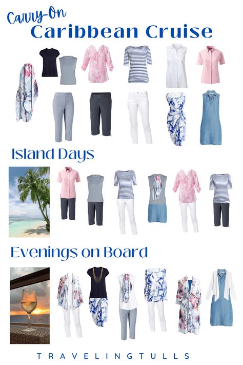 7 Day Outfits Ideas, Carribean Cruise Packing List, Cruise Wardrobe Capsule, Carribean Cruise Outfits, Cruise Packing List Caribbean, Caribbean Cruise Packing, Cruise Outfits Caribbean, Cruise Wardrobe, Cruise Packing List