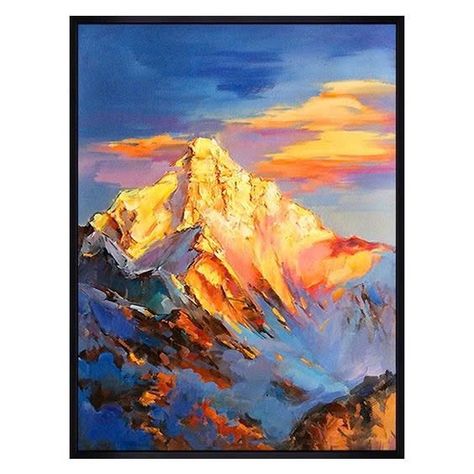 Painting With Dark Colors, Mountain Acrylic Painting, Mountain Painting Acrylic, Mountain Painting, Canvas Painting Tutorials, Easy Canvas Painting, Canvas Painting Landscape, Canvas Painting Diy, Simple Acrylic Paintings