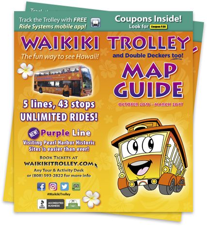 waikiki trolley map guide Waikiki Map, Honolulu Waikiki, Honolulu Oahu, Purple Line, At Your Own Pace, Your Own Pace, Oahu Hawaii, Hawaii Travel, Holiday Destinations